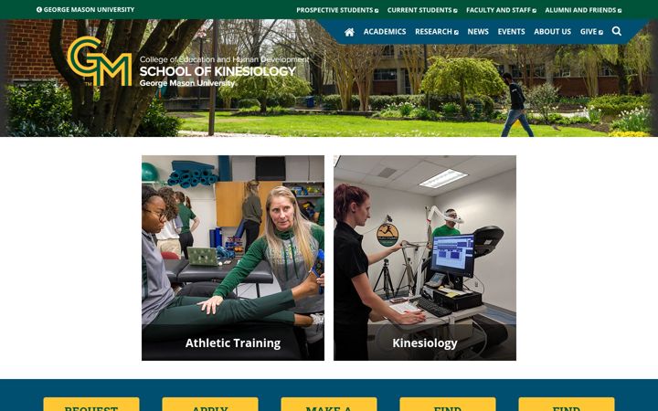 Skærmbillede af kinesiology.gmu.edu