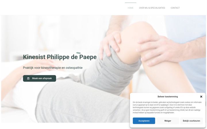 Screenshot of kinesist-osteopaat-oudenaarde.be
