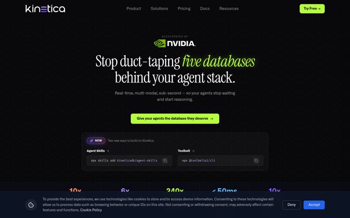 Screenshot of kinetica.com