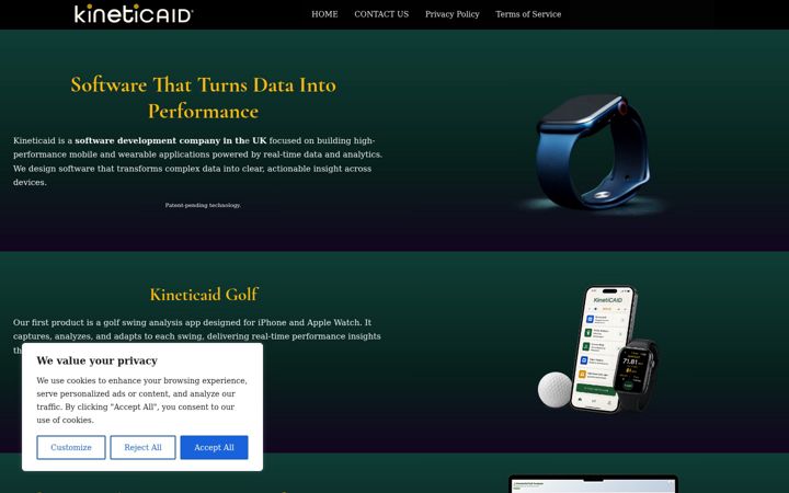 Screenshot of kineticaid.co.uk