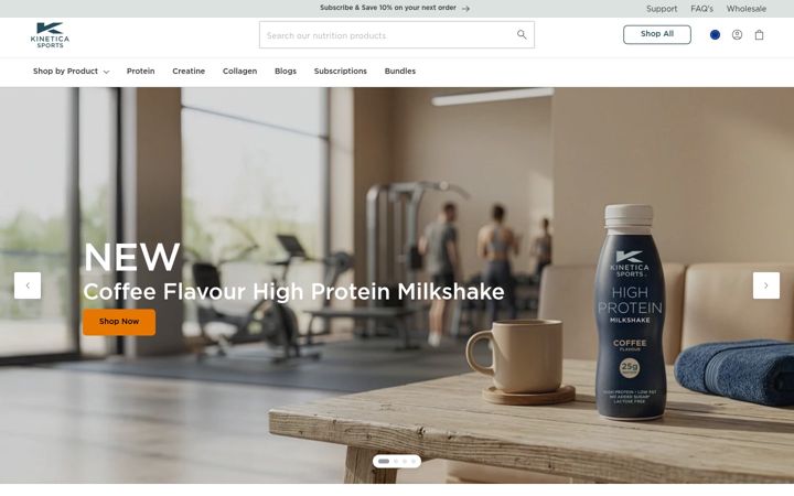 Snímek obrazovky kineticasports.com