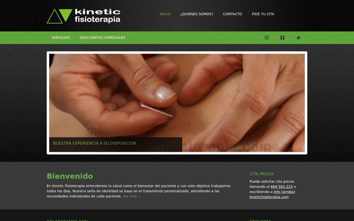 Screenshot of kineticfisioterapia.com