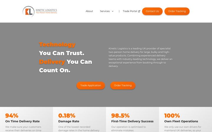 Screenshot of kineticlogistics.co.uk