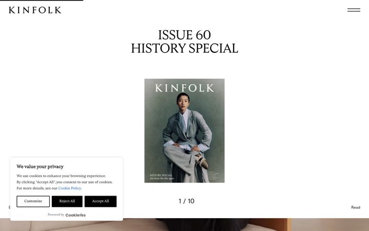 Screenshot of kinfolk.com