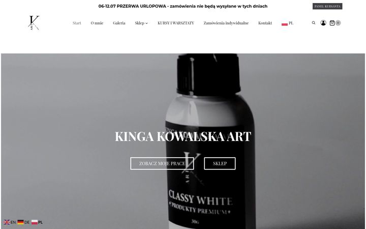 Screenshot von kingakowalskaart.com