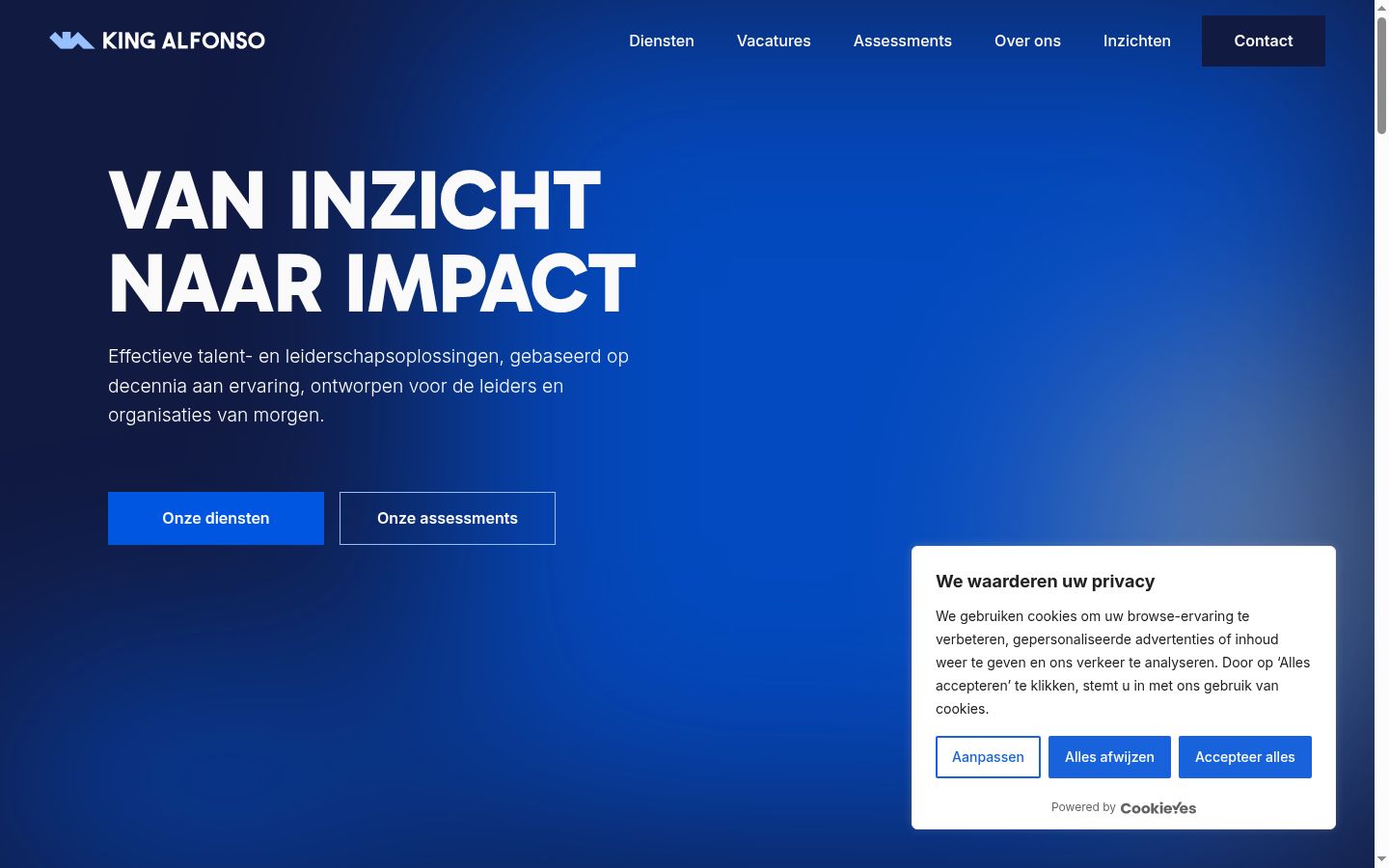 Screenshot des Einwilligungsbanners vor jeglicher Interaktion