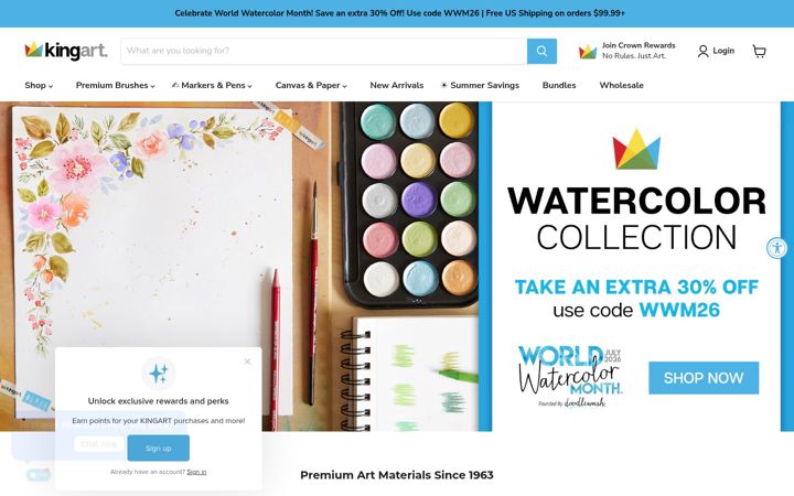 Screenshot of kingartco.com