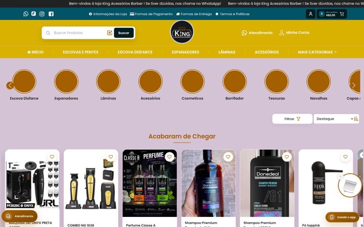 Screenshot of kingbarber.com.br