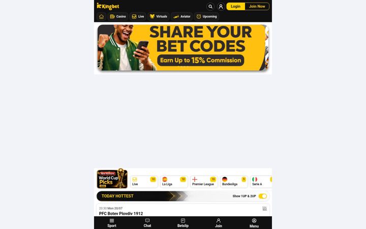 Screenshot of kingbet.co.tz