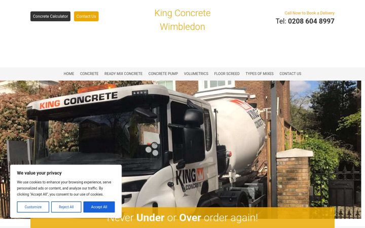 Screenshot of kingconcrete-wimbledon.co.uk