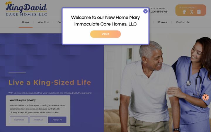 Screenshot of kingdavidcarehomes.com