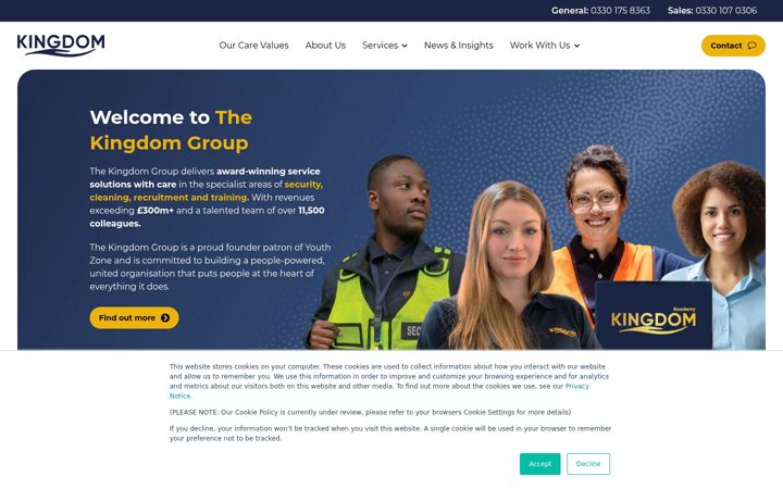 Screenshot of kingdom.co.uk