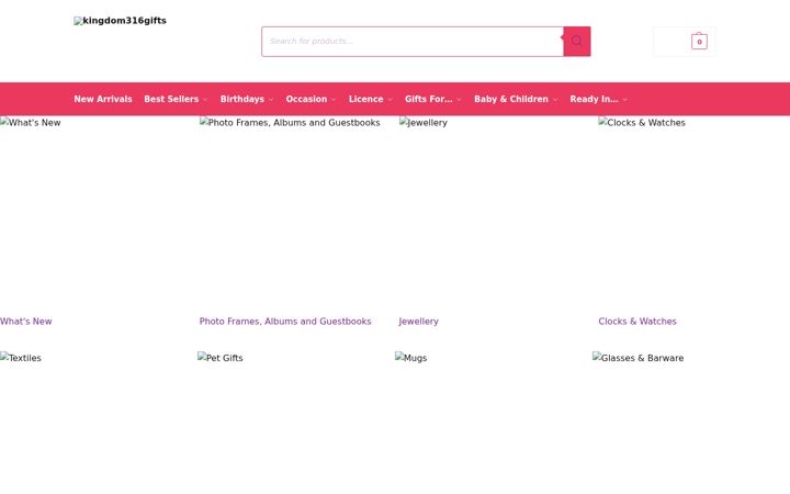 Screenshot of kingdom316gifts.com