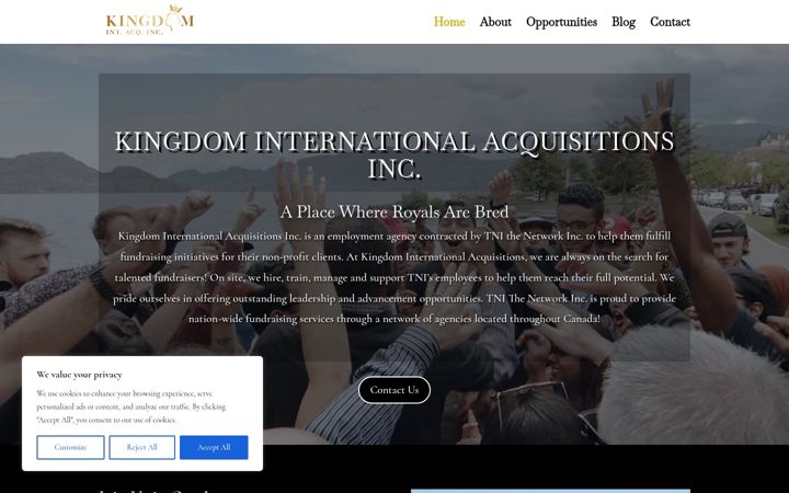 Screenshot of kingdomacquisitionsinc.com