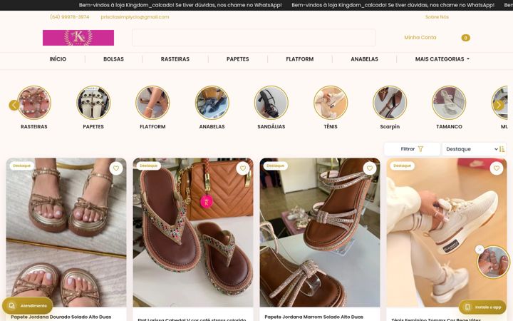 Screenshot of kingdomcalcado.com.br