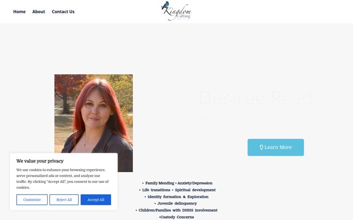Screenshot of kingdomcallingcounseling.com