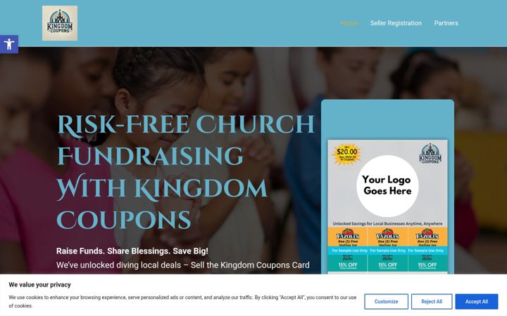 Screenshot of kingdomcoupons.com