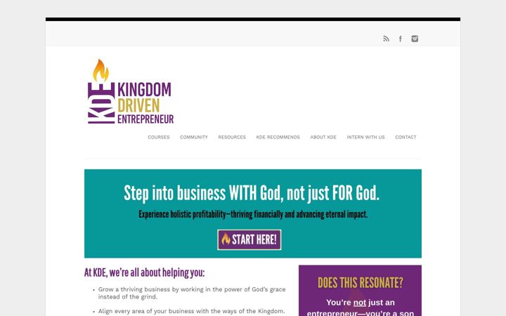Screenshot of kingdomdrivenentrepreneur.com