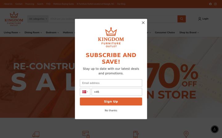 Screenshot of kingdomfurniturenc.com