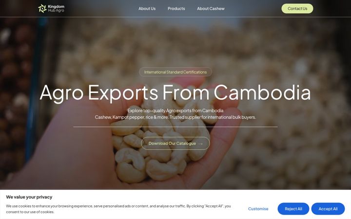 Screenshot of kingdomhubagro.com
