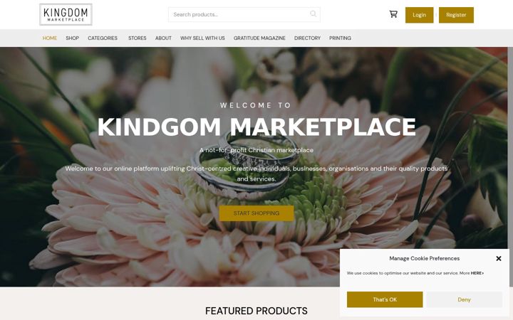 Screenshot of kingdommarketplace.org.uk