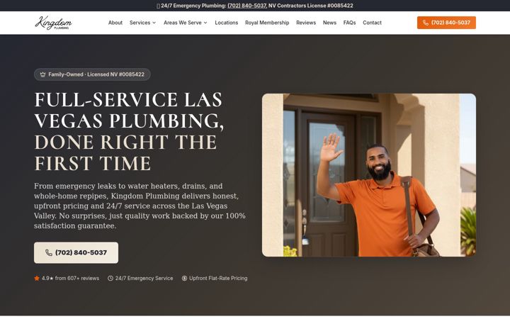 Screenshot of kingdomplumbing.com