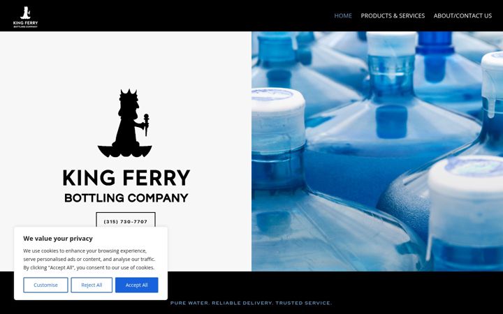 Screenshot of kingferrybottling.com