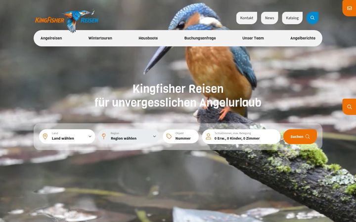 Screenshot of kingfisher-angelreisen.de