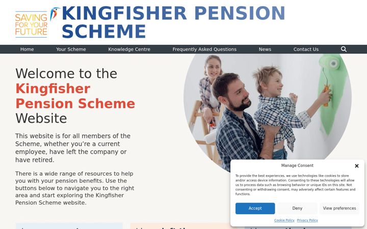 Screenshot of kingfisherpensions.com