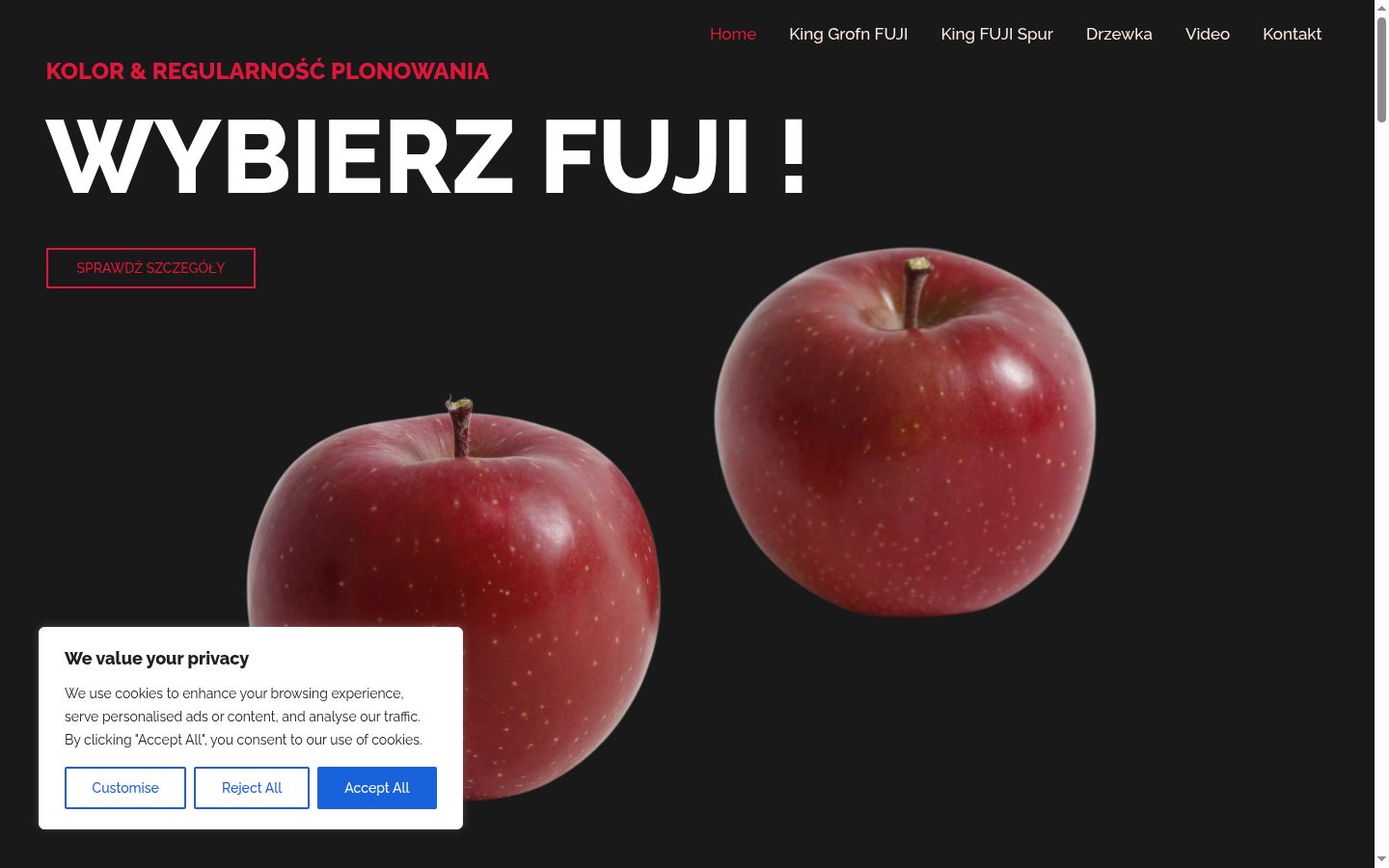 Snimka zaslona bannera za privolu prikazanog prije bilo kakve interakcije
