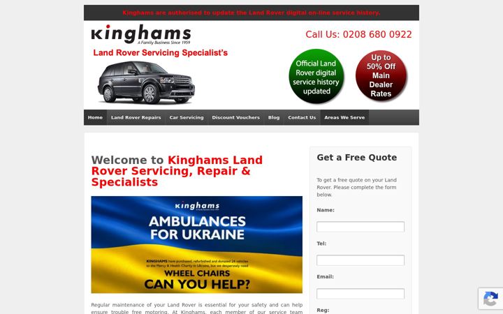 Screenshot of kinghams-lr.co.uk