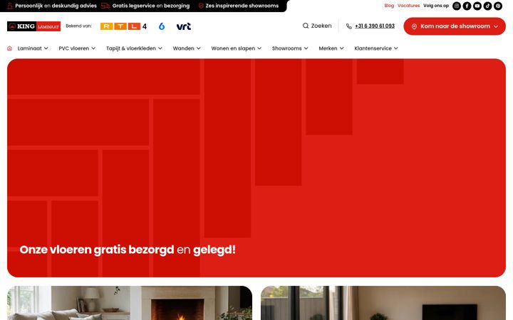 Screenshot of kinglaminaat.nl