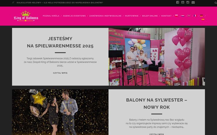 Screenshot of kingofballoons.com