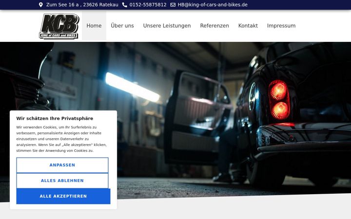 Screenshot of kingofcarsandbikes.de