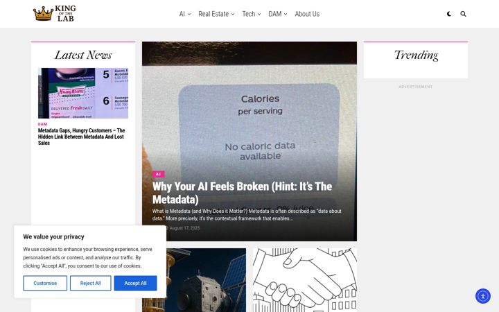 Screenshot of kingofthelab.com