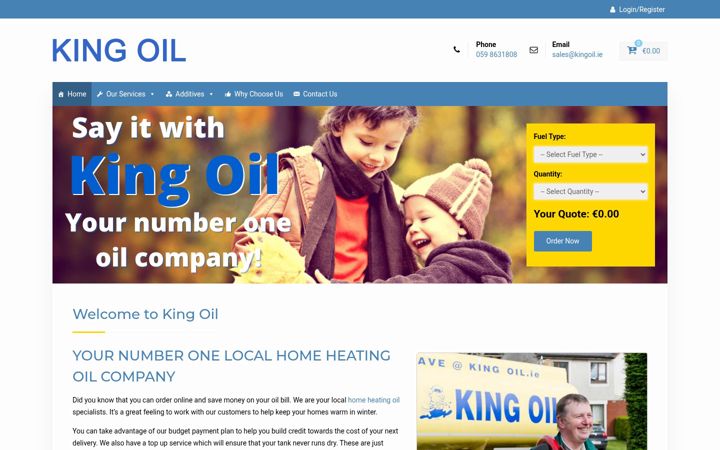 Screenshot of kingoil.ie