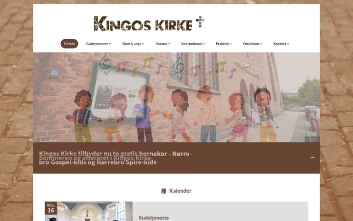 Screenshot of kingoskirke.dk