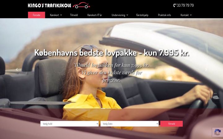 Screenshot of kingostrafikskole.dk