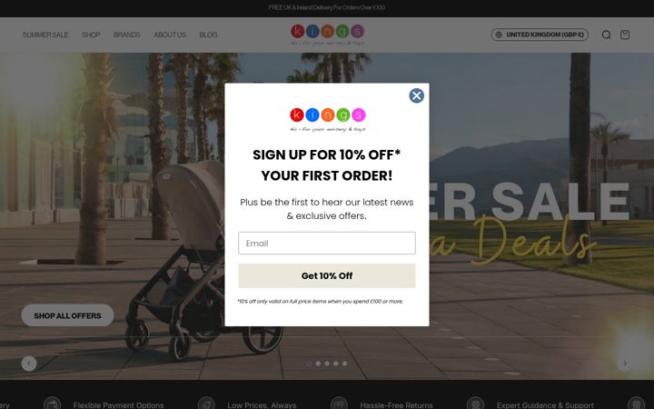 Screenshot of kingsbabyshop.com