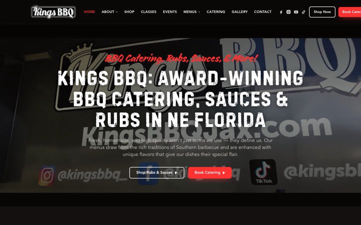 Screenshot of kingsbbqjax.com