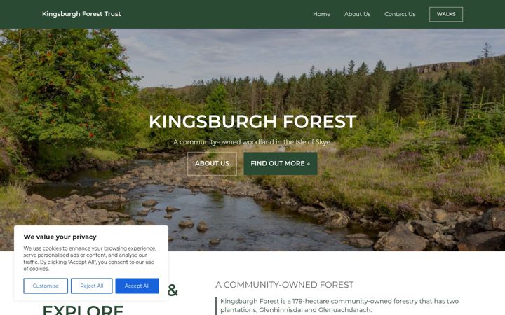 Screenshot of kingsburghforesttrust.com
