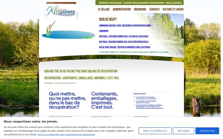 Screenshot of kingsbury.ca
