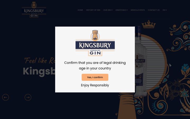 Screenshot von kingsburygin.com