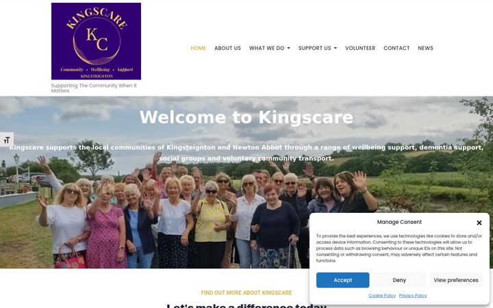 Screenshot of kingscare.co.uk