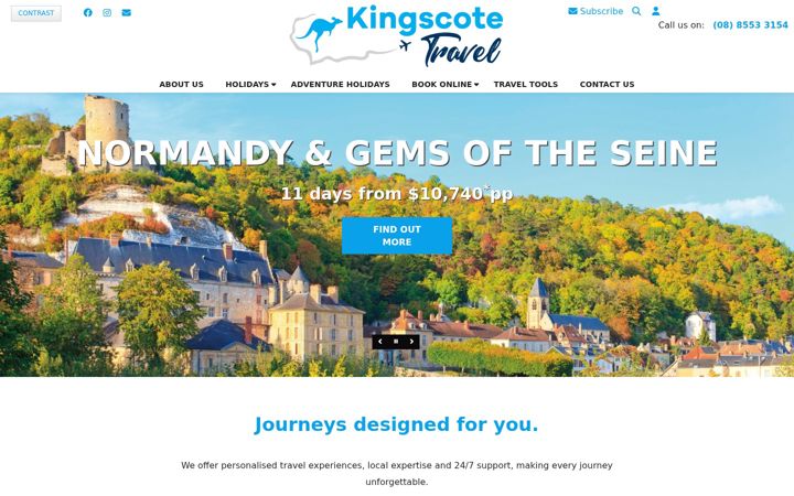 Screenshot of kingscotetravel.com.au