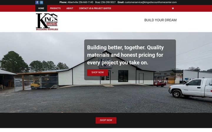 Screenshot of kingsdiscounthomecenter.com