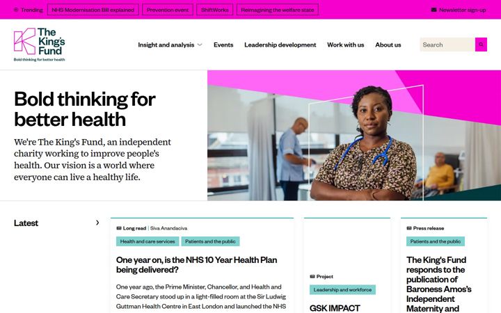 Screenshot of kingsfund.org.uk