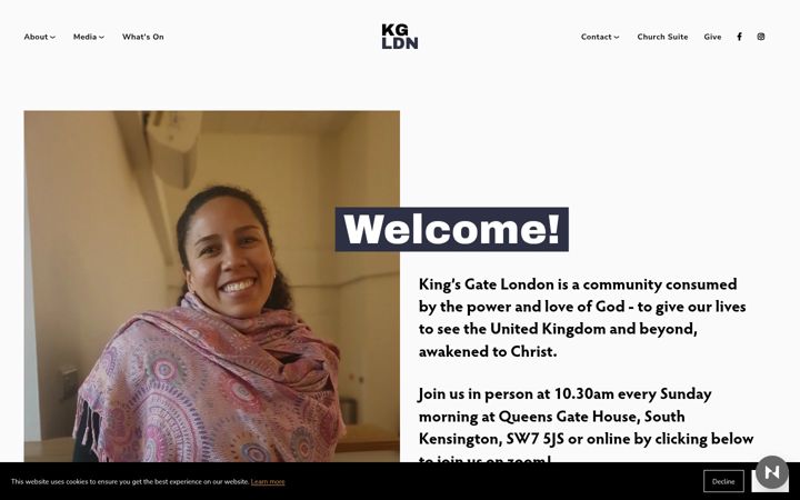 Screenshot of kingsgate.org.uk