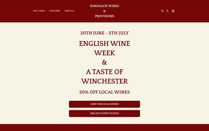 Screenshot of kingsgateprovisions.co.uk