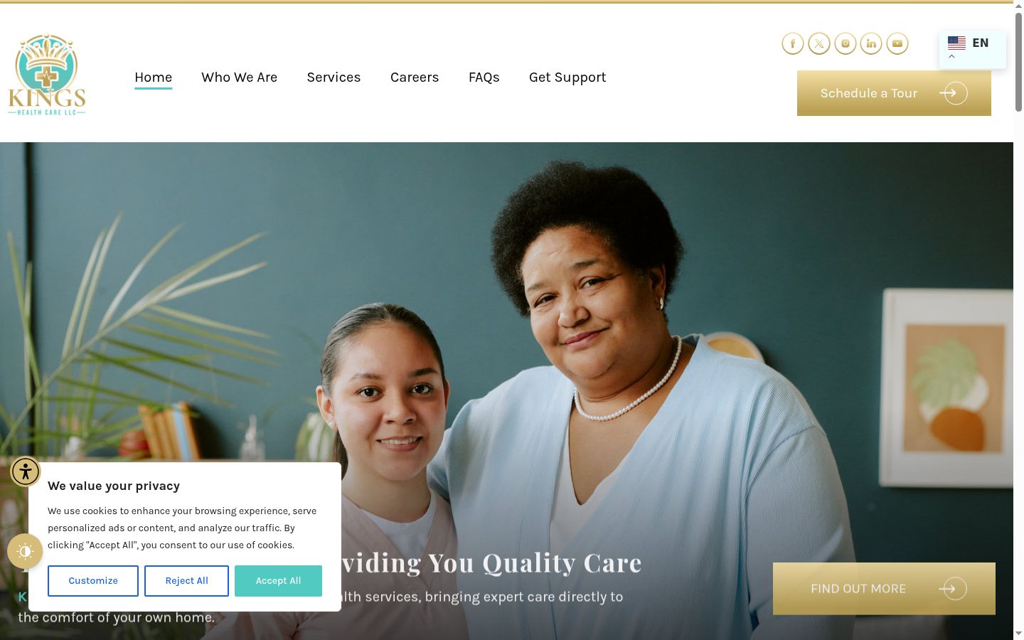 Screenshot of the consent banner shown before any interaction